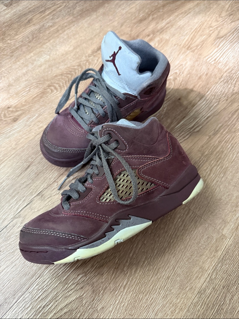 Kids High-Top Athletic Sneakers in Burgundy by Jordan